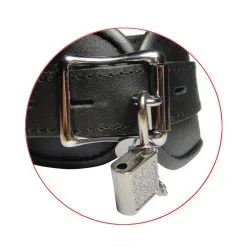 Saxos BDSM Toys Luxe Lederen Gevoerde Zwarte Halsboei Van Saxos -C&B Toys Verkoopwinkel 0102 sk 02