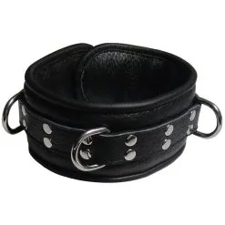 Saxos BDSM Toys Leather Collar Black Professional By SaXos