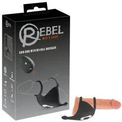 Rebel Men's Gear Cock Ring With RC Ball Massager By Rebel