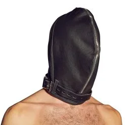 Zado Leather Fashion Dubbel Leder Zwart & Rood Bondagemasker met Rits Voor De Ultieme Leer Fetisj Ervaring. -C&B Toys Verkoopwinkel 20202113001 nor c 1