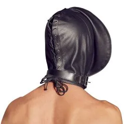 Zado Leather Fashion Dubbel Leder Zwart & Rood Bondagemasker met Rits Voor De Ultieme Leer Fetisj Ervaring. -C&B Toys Verkoopwinkel 20202113001 nor e 1