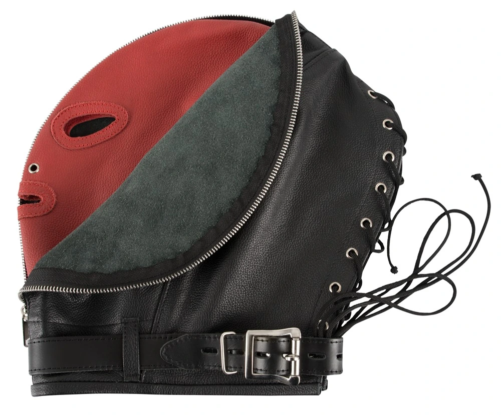 Zado Leather Fashion Dubbel Leder Zwart & Rood Bondagemasker met Rits Voor De Ultieme Leer Fetisj Ervaring. 10 Zado Leather Fashion Dubbel Leder Zwart & Rood Bondagemasker met Rits Voor De Ultieme Leer Fetisj Ervaring. - Afbeelding 8