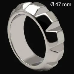 Kiotos Steel Roestvrijstalen Diamond Cockring 47 Mm