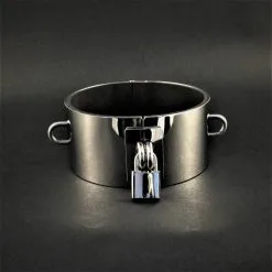 Lust Und Liebe Hooggepolijste 2 Mm Edelstalen Halsband Brede Uitvoering Met D-ringen Van Lust & Liebe