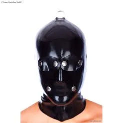 Latex Heren Systeem Masker met Rits En D-ring Van Latexa
