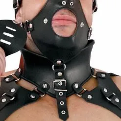 Zwart Lederen BDSM Masker Van Ledapol 5282 -C&B Toys Verkoopwinkel le 5282 blk black leather bdsm mask 5282 26737 1