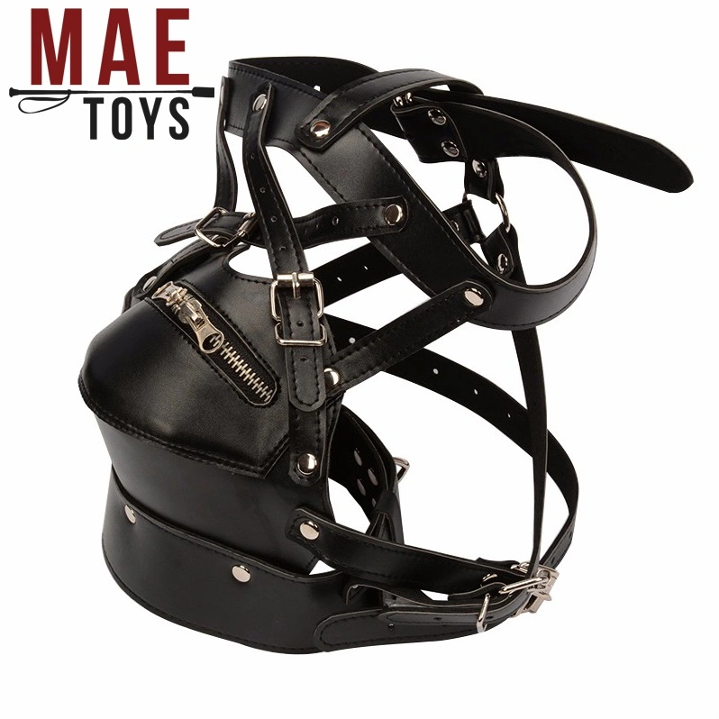 MAE-Toys Imitatielederen Bondage Slavenmasker Met Rits 4 MAE-Toys Imitatielederen Bondage Slavenmasker Met Rits - Afbeelding 2