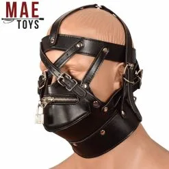 MAE-Toys Imitatielederen Bondage Slavenmasker Met Rits 12 MAE-Toys Imitatielederen Bondage Slavenmasker Met Rits -C&B Toys Verkoopwinkel mae sm 005 mae toys leatherlook bondage slave mask with zipper 27501 1