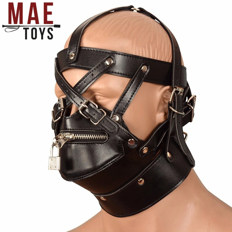 MAE-Toys Imitatielederen Bondage Slavenmasker Met Rits 6 MAE-Toys Imitatielederen Bondage Slavenmasker Met Rits - Afbeelding 4