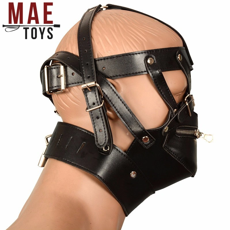 MAE-Toys Imitatielederen Bondage Slavenmasker Met Rits 7 MAE-Toys Imitatielederen Bondage Slavenmasker Met Rits - Afbeelding 5