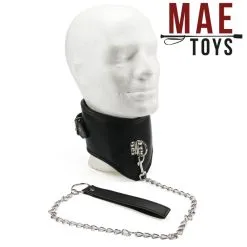 MAE-Toys Zwart Imitatie Lederen Anatomisch Gevormde Collar -C&B Toys Verkoopwinkel mae sm 011 mae toys black pu leather padded collar with leash 28063 1