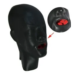MAE-Toys Zwaar Latex Masker Met Rode Tong-gag -C&B Toys Verkoopwinkel mae sm 107 0.8mm latex hood with mouth sheath tongue 25031