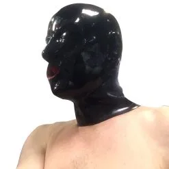 MAE-Toys Zwaar Latex Masker Met Rode Tong-gag -C&B Toys Verkoopwinkel mae sm 107 0.8mm latex hood with mouth sheath tongue 25036 1