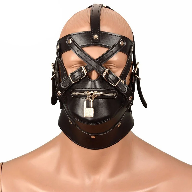 MAE-Toys Imitatielederen Bondage Slavenmasker Met Rits 3 MAE-Toys Imitatielederen Bondage Slavenmasker Met Rits