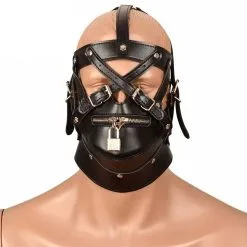 MAE-Toys Imitatielederen Bondage Slavenmasker Met Rits
