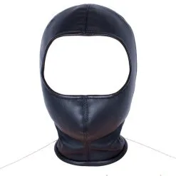 MAE-Toys Zwart Half-open Immitatieleder Masker -C&B Toys Verkoopwinkel open hood zipper 2 1