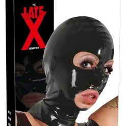 Late-X Fetish Wear Zwart Latex Masker Van LATE-X -C&B Toys Verkoopwinkel or 29200501001 latex mask in black by late x 26909