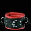 Saxos BDSM Toys Luxe Afsluitbare Lederen Gevoerde Zwarte-rode Halsboei Van Saxos -C&B Toys Verkoopwinkel os 0102 1rk black red leather lockable collar 11104 1