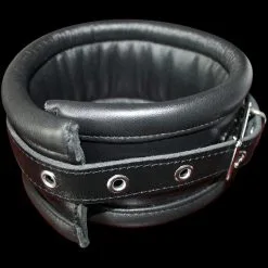 Saxos BDSM Toys Luxe Lederen Gevoerde Chain-style Collar Van Saxos -C&B Toys Verkoopwinkel os 0102k 1s black leather chain style collar 10624