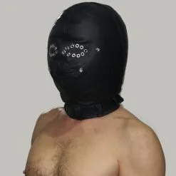 Saxos BDSM Toys Zwart Leder Isolatie Masker Voor De Echte Leer-bondage Liefhebber Van Saxos 8 Saxos BDSM Toys Zwart Leder Isolatie Masker Voor De Echte Leer-bondage Liefhebber Van Saxos -C&B Toys Verkoopwinkel os 0346 leather isolation mask 16566