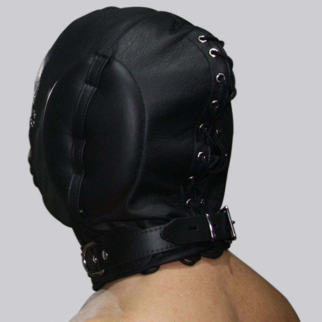 Saxos BDSM Toys Zwart Leder Sensory Deprivation Masker Van Saxos 5 Saxos BDSM Toys Zwart Leder Sensory Deprivation Masker Van Saxos - Afbeelding 3