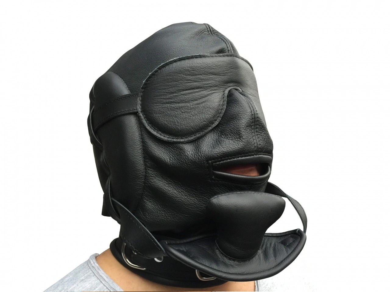 Saxos BDSM Toys Zwart Leder Sensory Deprivation Masker Van Saxos 7 Saxos BDSM Toys Zwart Leder Sensory Deprivation Masker Van Saxos - Afbeelding 5