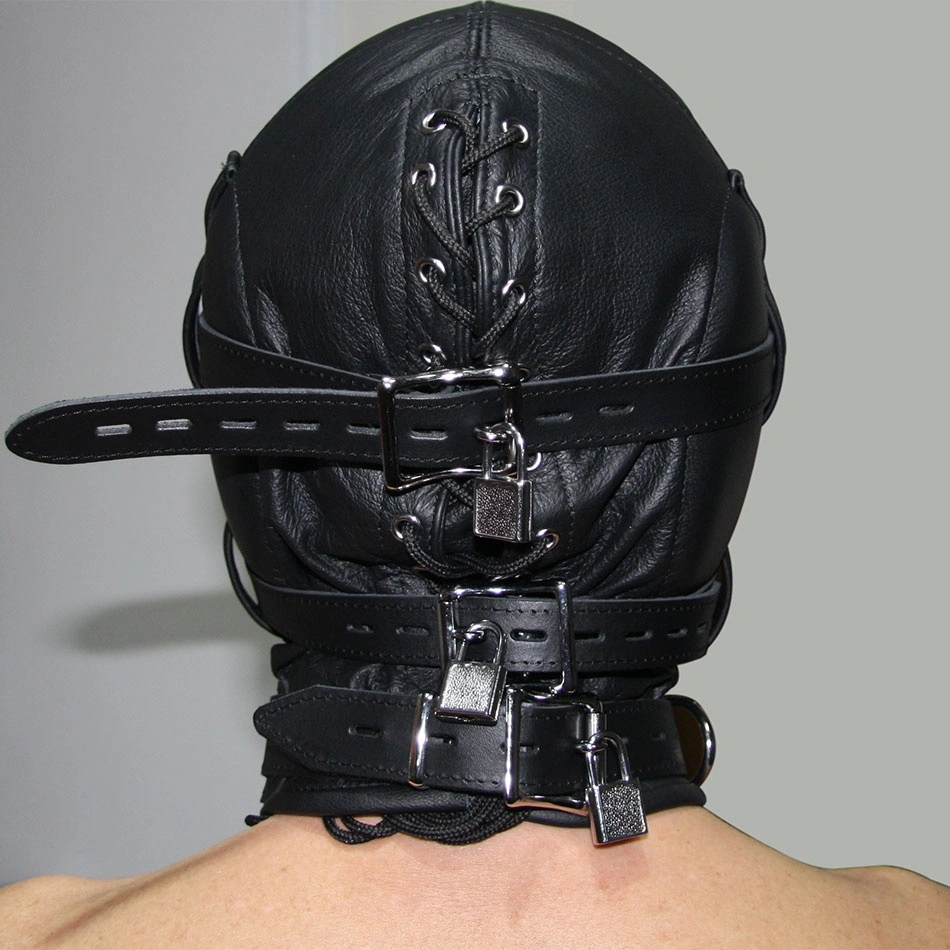 Saxos BDSM Toys Zwart Leder Sensory Deprivation Masker Van Saxos 8 Saxos BDSM Toys Zwart Leder Sensory Deprivation Masker Van Saxos - Afbeelding 6