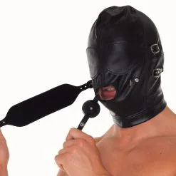 Lederen Hoofdmasker Met Afneembare Mondknevel, Mond En Blinddoek Van Rimba #7575 -C&B Toys Verkoopwinkel ri 7575 leather mask 11258 1