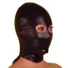 MAE-Wear Zwart Stretch Wetlook Masker Met Open Ogen En Ritssluiting Achter -C&B Toys Verkoopwinkel smab15a