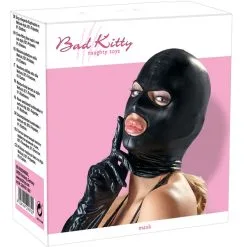 Zwart Wetlook Masker Van Bad Kitty -C&B Toys Verkoopwinkel spandex mask 1 1
